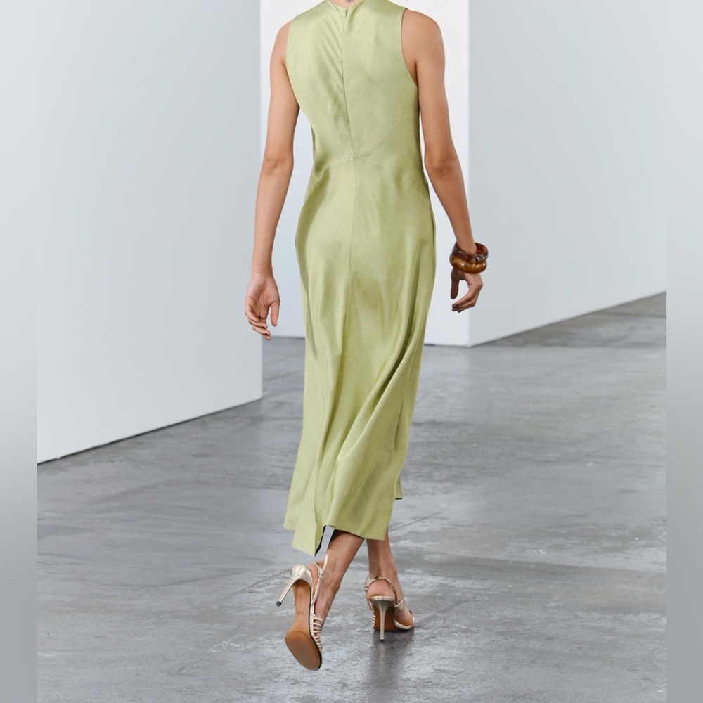 Zara - Midi Dress - Chartreuse - Small - NWT - Picture 4 of 4